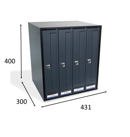 BUZON PRISMA FRONTAL G4 CUERPO NEGRO PUERTA ANTRACITA 400 x 349 x 300
